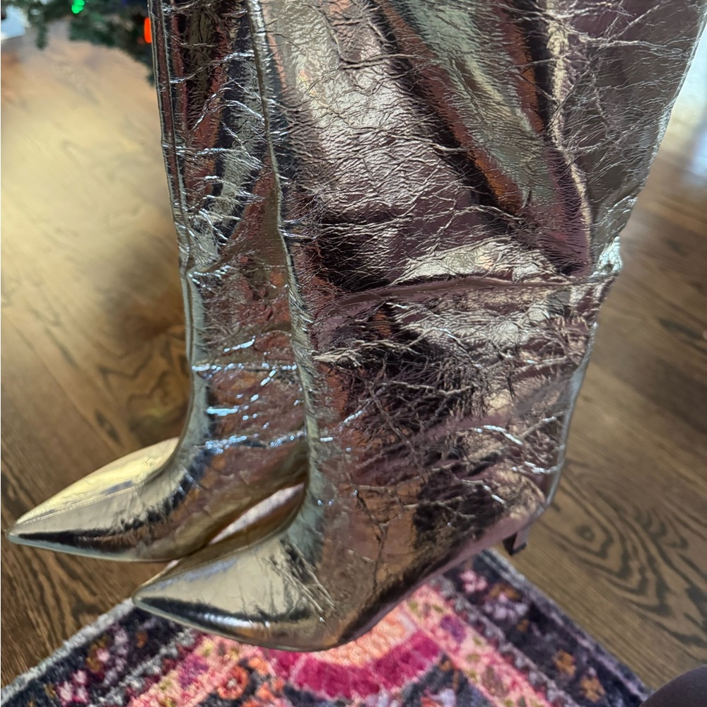 Zara gold boots